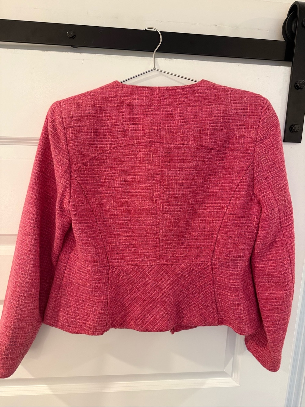 Banana Republic Nova Fides Italian Fabric Pink Tweed Jacket — Size 6 - Picture 6 of 6